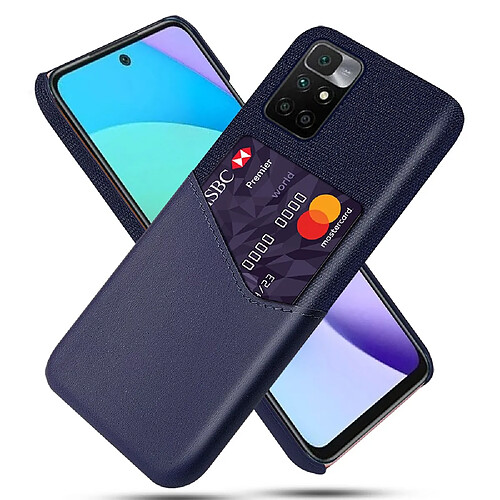 Coque en TPU + PU KSQ avec porte-carte bleu pour votre Xiaomi Redmi 10