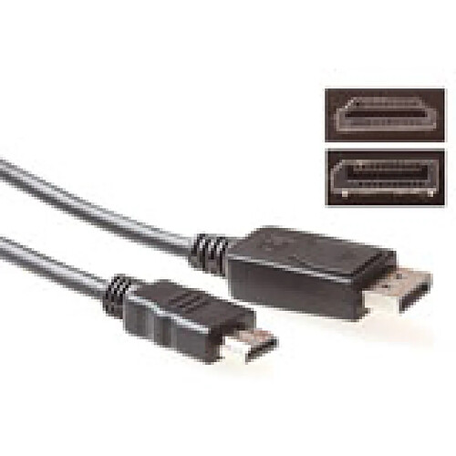 Diverse ACT AK3990 câble vidéo et adaptateur 1,8 m DisplayPort HDMI Noir