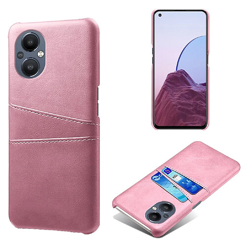 Coque en TPU + PU anti-griffes avec porte-carte, or rose pour votre OnePlus Nord N20 5G/Oppo Reno7 Z