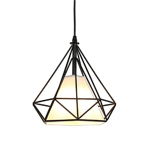 Stoex Lustre Suspension industrielle 25cm Lampe de Plafond Abat-Jour Noir