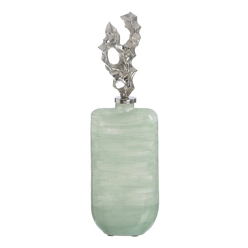 BigBuy Home Bouteille Vert Argenté Aluminium Verre 16 x 9 x 54 cm Décorative