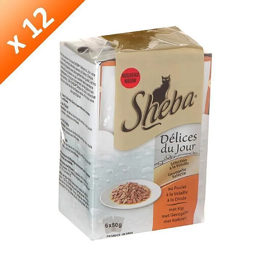 Sheba Délices du jour sachets fraîcheur en sauce - A la volaille 6 x 50 g (x12)