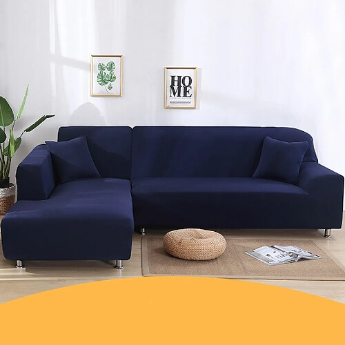 Wewoo Housse de canapé tout compris Universal Set Sofa Full Cover Add One Piece of Pillow CaseSize Three Seater 190-230cm Dark Blue