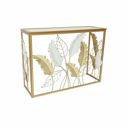 Console DKD Home Decor Miroir Doré Métal Blanc (108 x 37 x 80 cm)