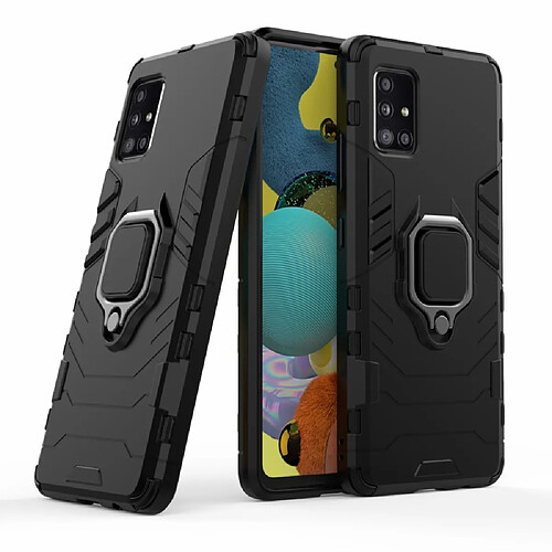 Coque en TPU hybride cool guard avec support de bague noir pour votre Samsung Galaxy A51 5G SM-A516