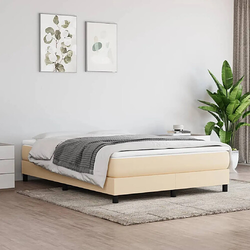 vidaXL Matelas de lit à ressorts ensachés Crème 140x200x20 cm Tissu