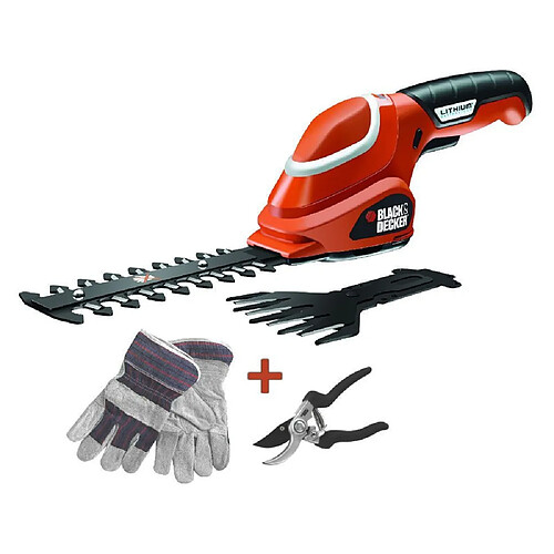 Black & Decker GSL700KIT Sculpte-haie Cisaille à gazon Taille-haie 7V Sécateur