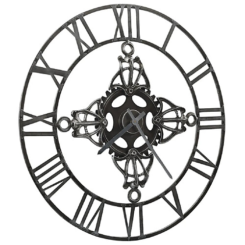 Decoshop26 Horloge murale Argenté 78 cm Métal DEC022228