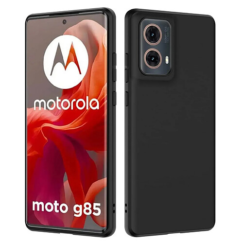 Htdmobiles Coque pour Motorola Moto G85 5G - housse etui silicone gel fine + verre trempe - NOIR