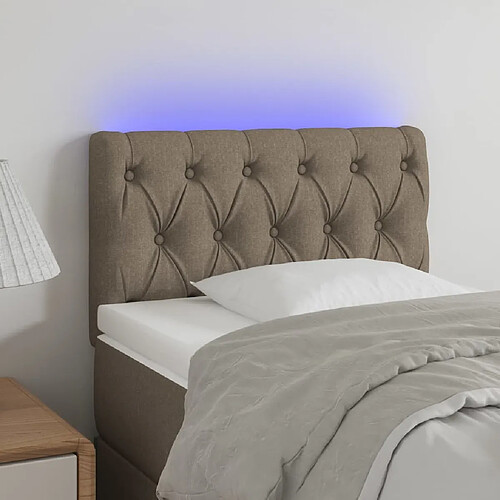 Maison Chic Tête de lit scandinave à LED,meuble de chambre Taupe 80x7x78/88 cm Tissu -MN55814