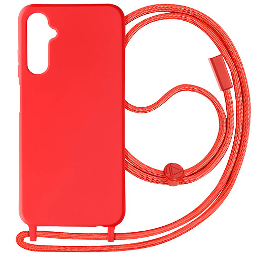 Avizar Coque Cordon pour Samsung Galaxy A05S Semi-Rigide Rouge