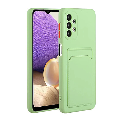 Coque en TPU Flexible bien protégé avec porte-carte vert pour votre Samsung Galaxy A32 5G