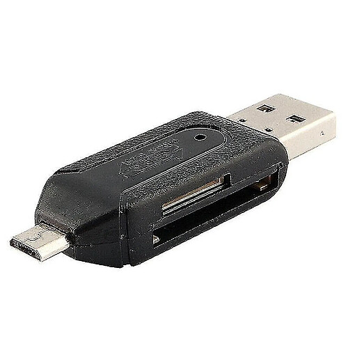 Universal (Noir) Tout dans 1 lecteur de carte mémoire USB Micro USB OTG à l'adaptateur USB2.0 SD / Micro SD / TF