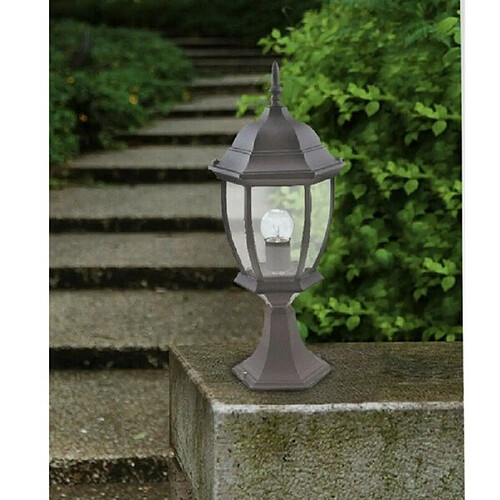 Tradex DE JARDIN 49CM VERRE LANTERNE E27 LUMIÈRE EXTÉRIEURE ALUMINIUM ES45