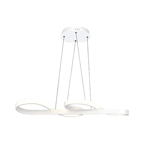 NETTLIFE Suspension LED Blanc 47W Diam.75cm Aluminium Dimmable Salon Blanc Chambre Salle à Manger Lampe Moderne Hauteur Réglable pour Cuisine