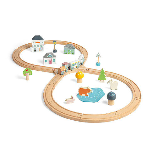 Bigjigs Toys Ensemble de train d'animaux des bois