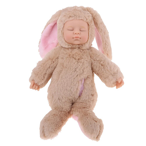 Poupées en Peluche Bébés Poupées pour Enfants Oreilles de Lapin Gris