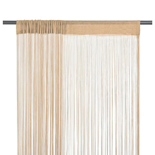 vidaXL Rideau en fils 2 pcs 100 x 250 cm Beige