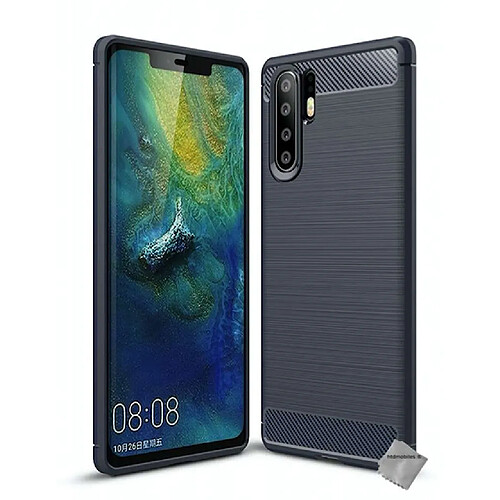 Htdmobiles Coque silicone gel carbone pour Huawei P30 Pro + film ecran - BLEU FONCE