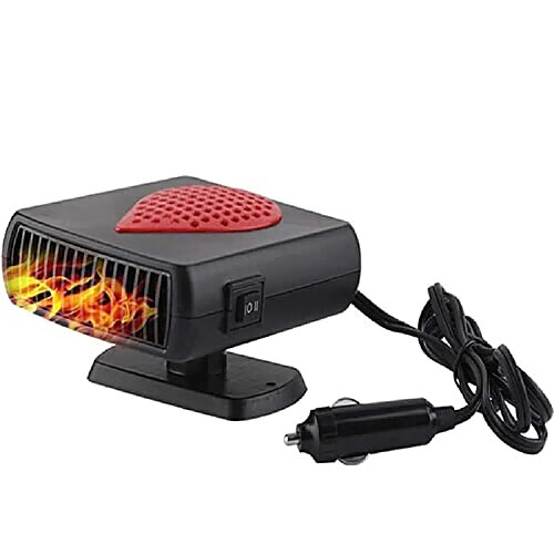 Réchauffeur de Voiture Portable, Ventilateur de Chauffage de Voiture Pare-Brise Élimination du Givre de Brouillard de Neige, Réchauffeur Portable Anti-Buée 150W 12V Plug in Allume-cigare Dégivreur 2 en 1