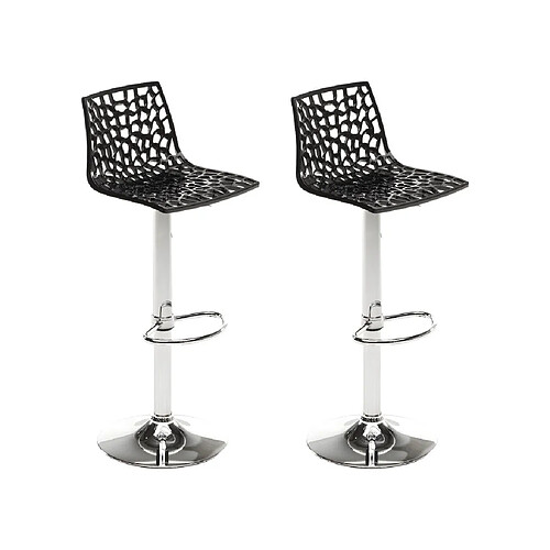 Vente-Unique Lot de 2 tabourets de bar CLARK - Polypropylène - Hauteur réglable - Noir graphite