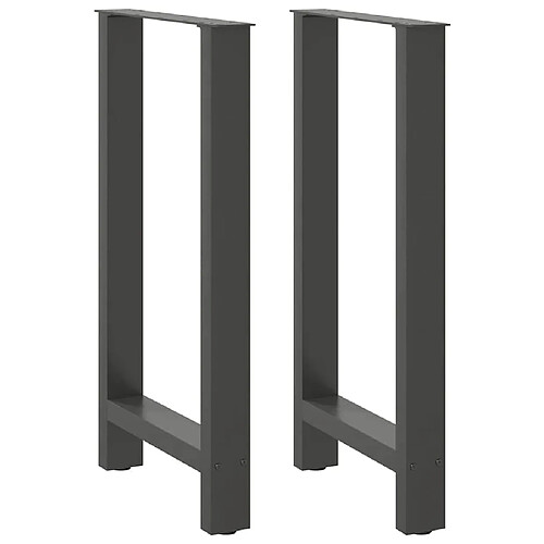 vidaXL Pieds de table basse anthracite 2 pcs 50x(90-91) cm acier