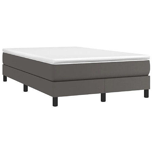 Maison Chic Lit adulte- Lit + matelas,Sommier à lattes de lit avec matelas gris 120x190 cm similicuir -GKD28432