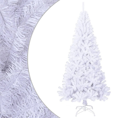 vidaXL Arbre de Noël artificiel avec branches épaisses blanc 210cm PVC