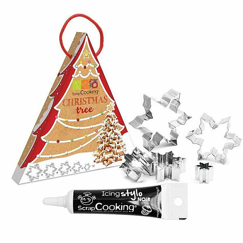 Scrapcooking Coffret mon Sapin de Noël en biscuit + Stylo de glaçage noir