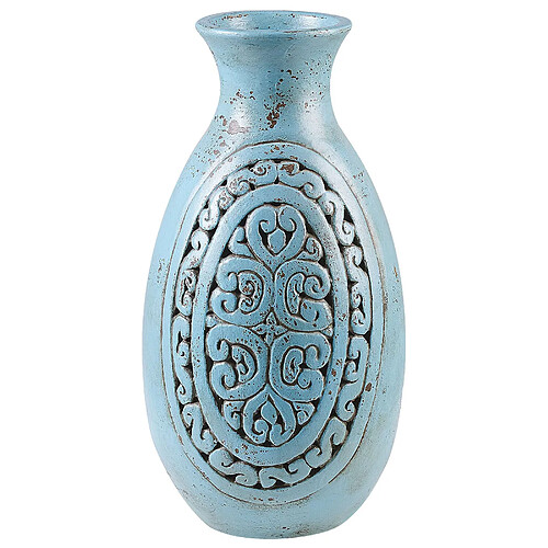 Beliani Vase décoratif MEGARA fait à la main Céramique 51 cm Turquoise