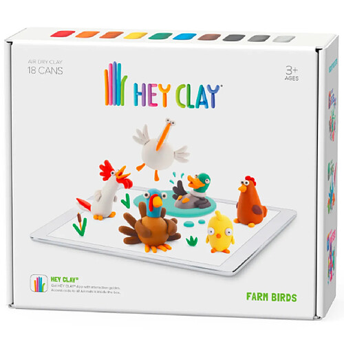 Kit créatif pâte à modeler 18en1 Hey Clay Oiseaux de la ferme