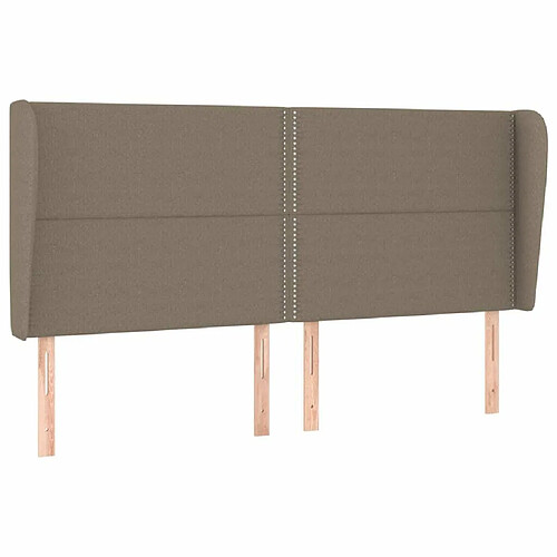 Maison Chic Tête de lit moderne avec oreilles pour chambre - Décoration de lit Taupe 183x23x118/128 cm Tissu -MN95050