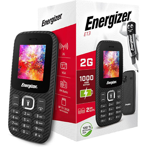 Inovalley Téléphone portable ENERGIZER 2G double SIM noir E13