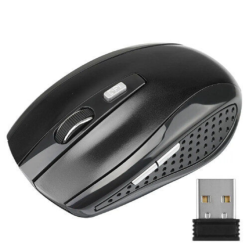 Souris de jeu sans fil noire DPI réglable 2,4 G 6 boutons Souris optique