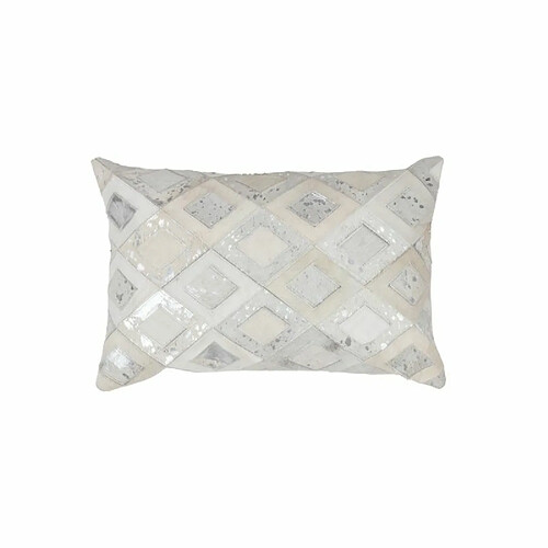 Paris Prix Coussin Design en Cuir Spark 40x60cm Gris & Argent