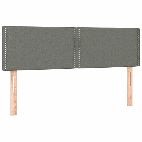 Maison Chic Lot de 2 Têtes de lit design pour chambre - Décoration de lit Gris foncé 72x5x78/88 cm Tissu -MN16405