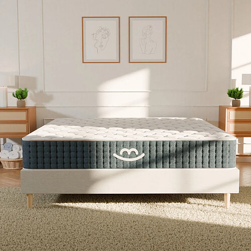 Morphea France Matelas hybride 70x190x27cm JADE premium - Mousse à mémoire forme & Ressorts Ensachés - Soutien ferme