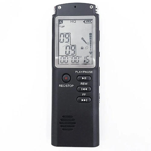 Dictaphone Numérique HD Réduction Bruit 16G Enregistreur MP3 WAV Noir YONIS