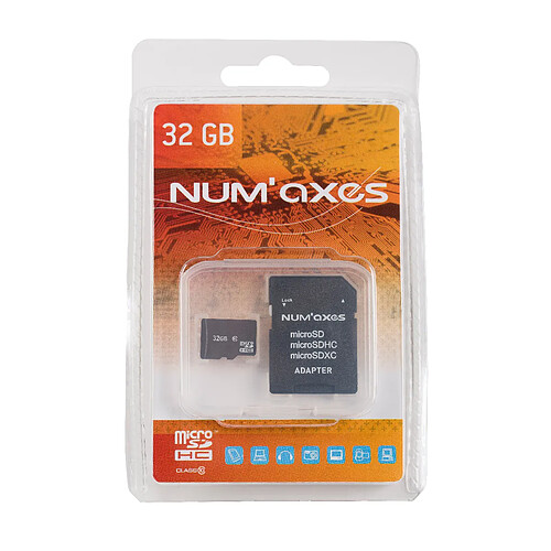 Carte mémoire Micro SDHC 32 Go NUM'AXES