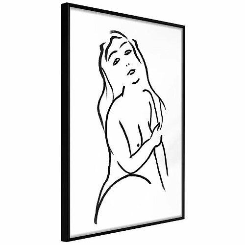 Paris Prix Affiche Murale Encadrée Shape of a Woman 30 x 45 cm Noir