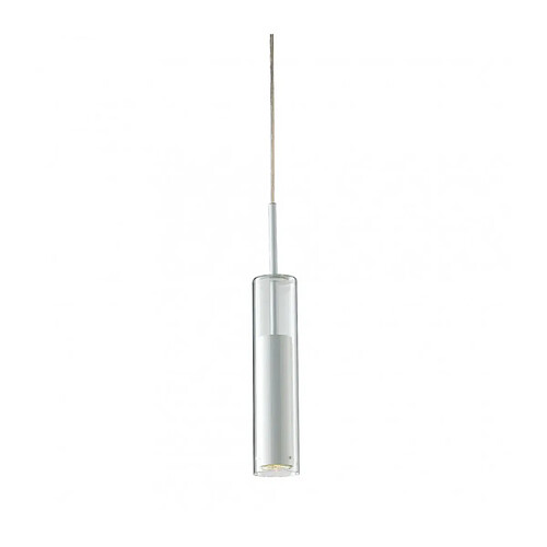 Fan Europe Suspension design Taboo 1 ampoule Verre,structure métallique blanc