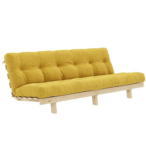 Inside 75 Banquette convertible futon LEAN bois de pin coloris miel 130x200 cm