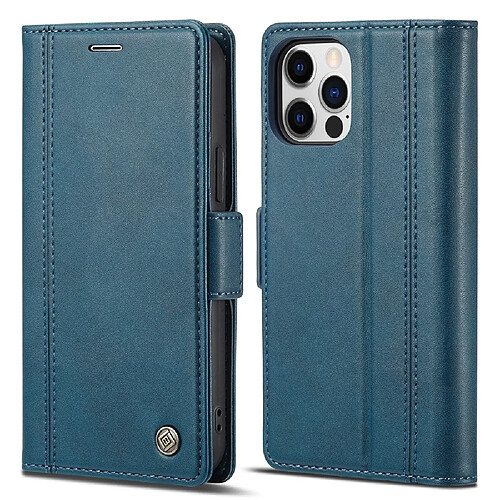 Etui en PU + TPU antichoc avec support et porte-cartes bleu pour votre Apple iPhone 13 Pro 6.7 pouces