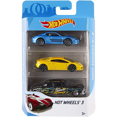 Hot Wheels Coffret 3 véhicules pour enfant de petites voitures miniatures