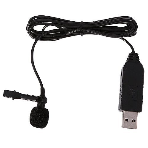 Microphone Mini USB Clip-on Cravate Microphone Condensateur Omnidirectionnel pour PC Internet Noir