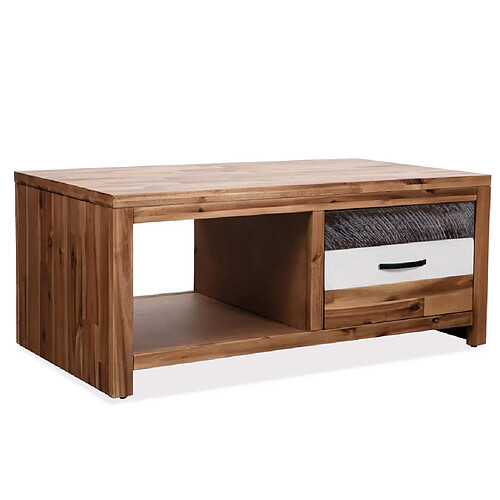 vidaXL Table basse Bois d'acacia massif 90x50x37,5 cm