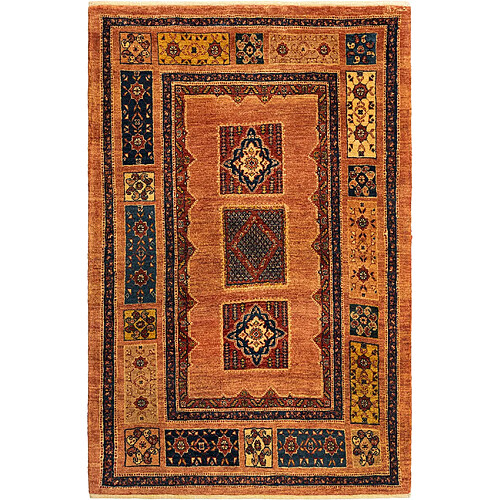 Vidal Tapis de laine 173x110 brun Kashkuli