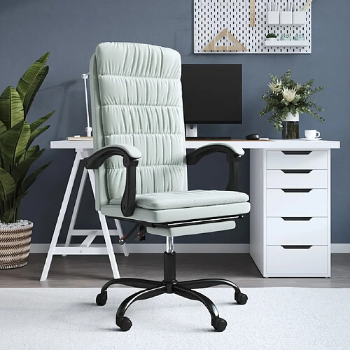 vidaXL Fauteuil inclinable de bureau Gris clair Velours