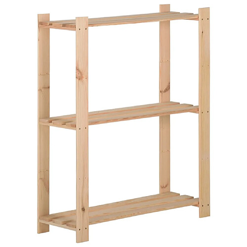 Helloshop26 Étagère de stockage 3 niveaux 60 x 28,5 x 90 cm bois de pin massif 02_0000653