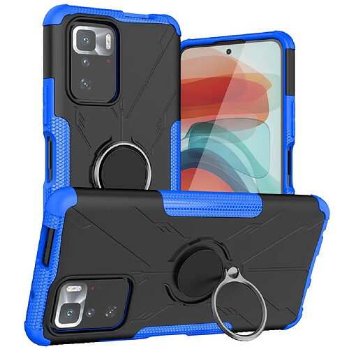 Coque en TPU anti-chute avec béquille pour votre Xiaomi Redmi Note 10 Pro 5G/Poco X3 GT - bleu